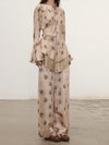 Mutedance 25 Autumn/Winter Loose Casual Pants Series Random Flower Dye Handmade MD-MD25FW106-khaki
